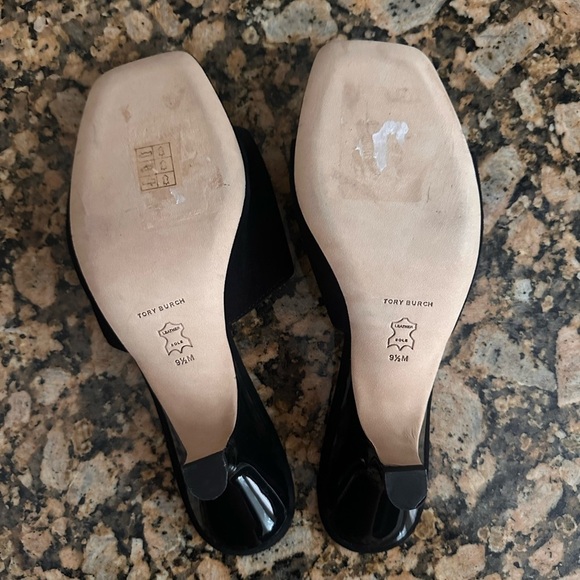 Tory Burch Women's Eleanor Black Pavé Kitten Heel Sandals - Picture 9 of 9